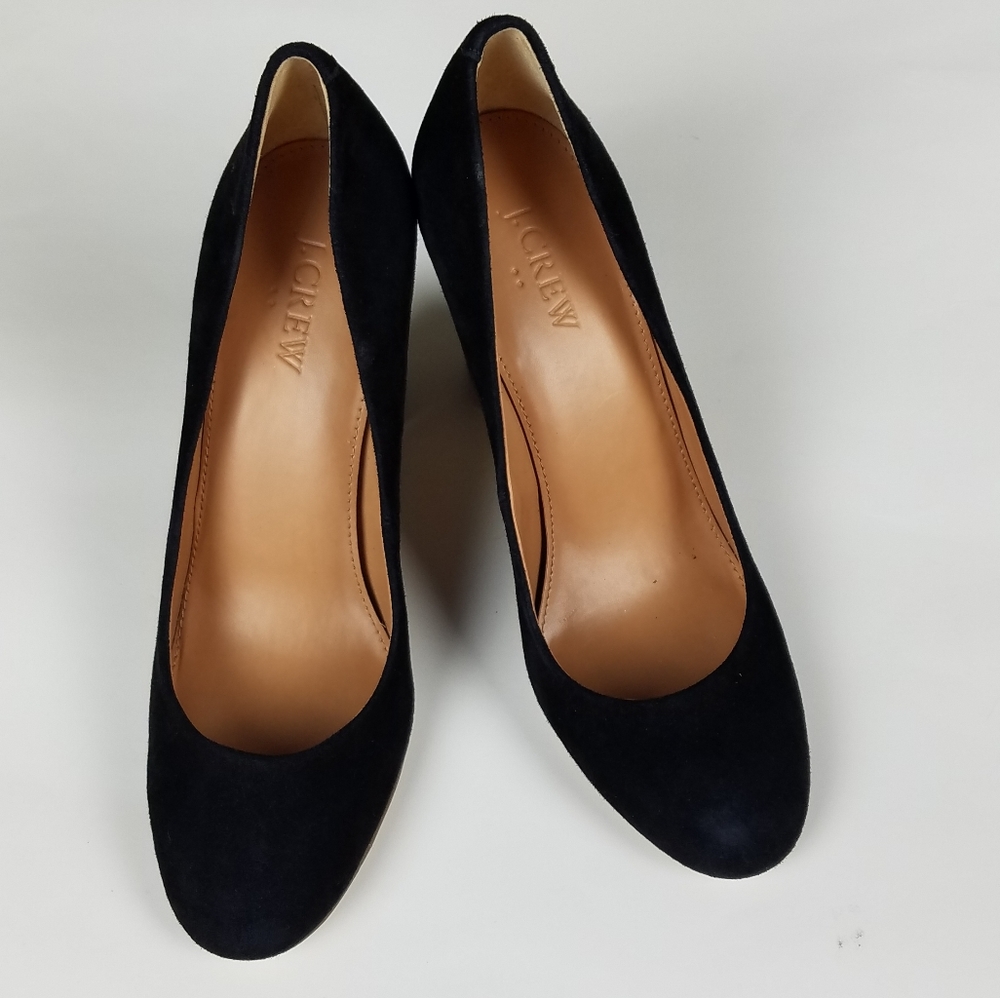 J. Crew Factory black suede heels
